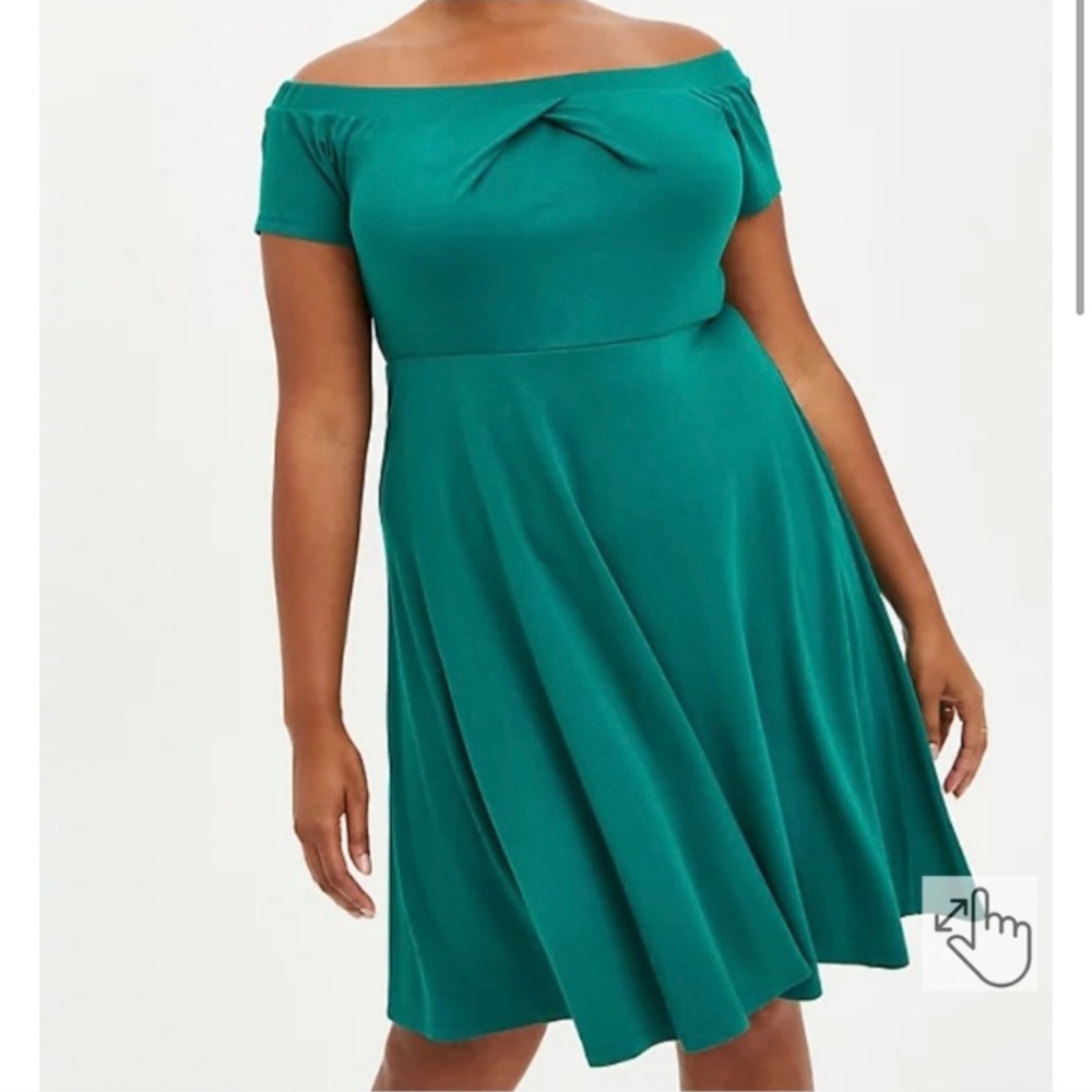 Torrid Off Shoulder Ponte Skater Dress